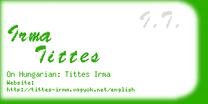 irma tittes business card
